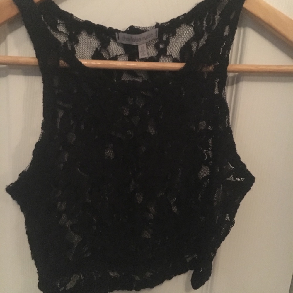Black Lace Crop Top